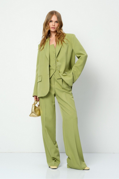 Брюки, жакет, топ PiRS 5890 лаймовый - фото 1