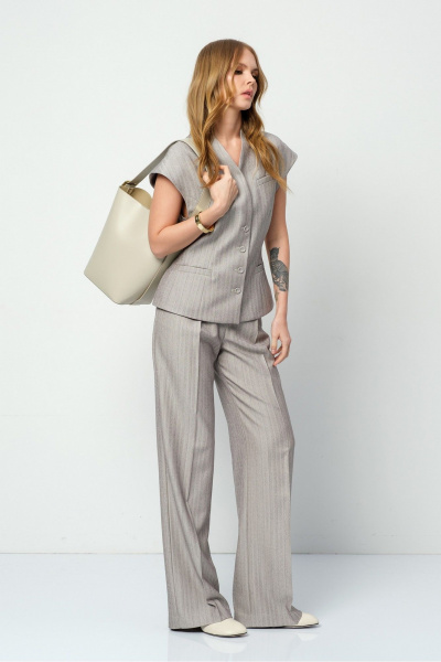 Брюки, жилет PiRS 5894 серо-бежевый - фото 4