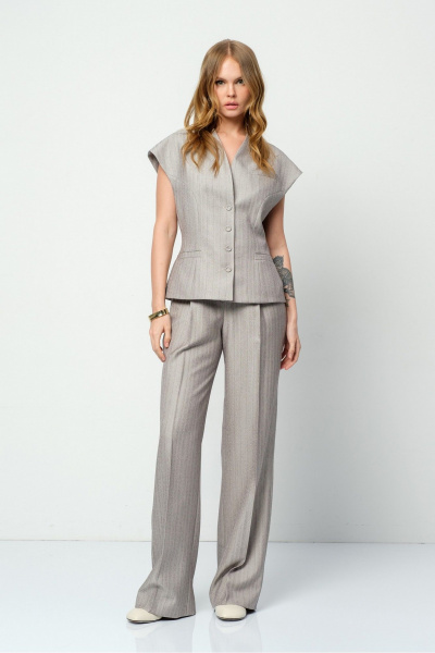 Брюки, жилет PiRS 5894 серо-бежевый - фото 1