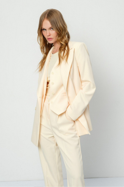 Брюки, жакет, жилет PiRS 5899 сливочное_масло - фото 9