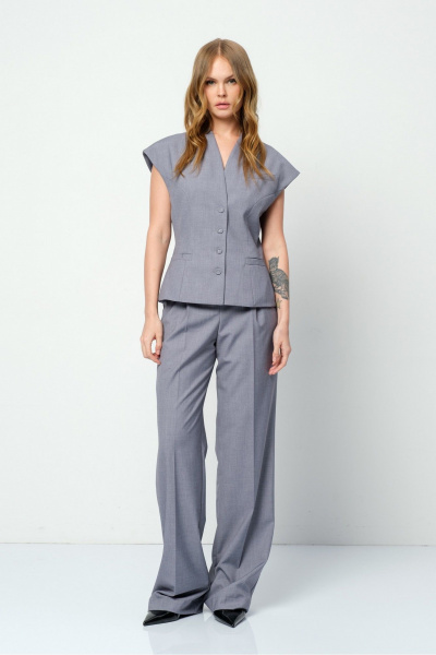 Брюки, жилет PiRS 5902 светло-серый - фото 5