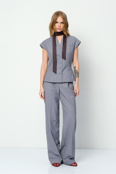 Брюки, жилет PiRS 5902 светло-серый - фото 3