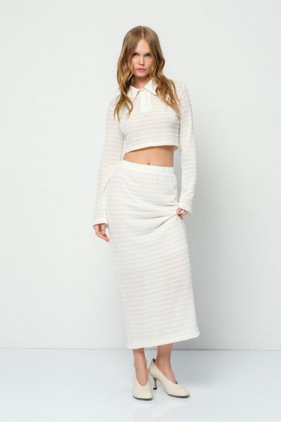 Джемпер, юбка PiRS 5914 молочный - фото 1