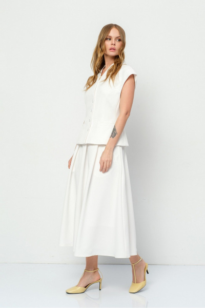 Жилет, юбка PiRS 5923 молочный - фото 5