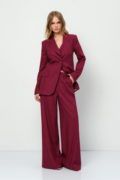 Брюки, жакет PiRS 5926 марсала - фото 1