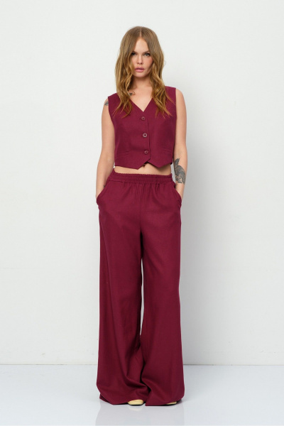 Брюки, жилет PiRS 5929 марсала - фото 3