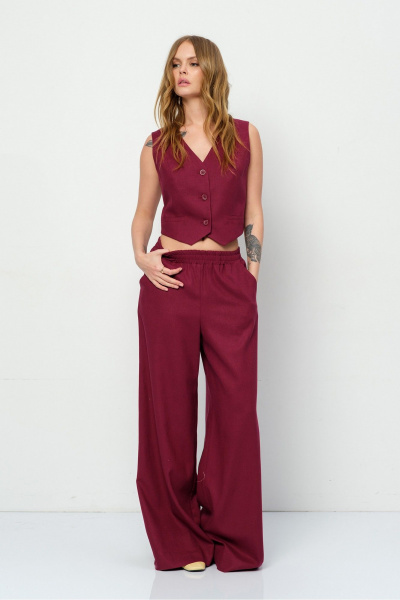 Брюки, жилет PiRS 5929 марсала - фото 2