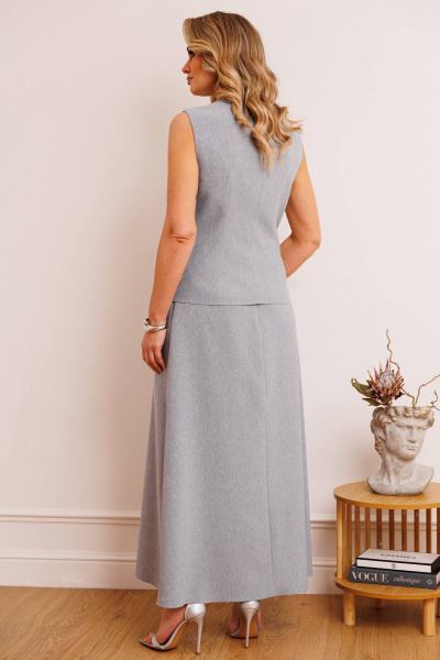 Жилет, юбка Мода Юрс 2902 серый - фото 6