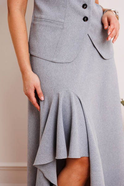 Жилет, юбка Мода Юрс 2902 серый - фото 5