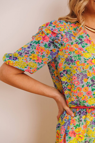 Блуза, брюки Мода Юрс 2904 желтый - фото 3