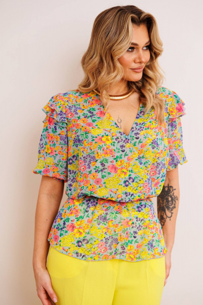 Блуза, брюки Мода Юрс 2904 желтый - фото 2