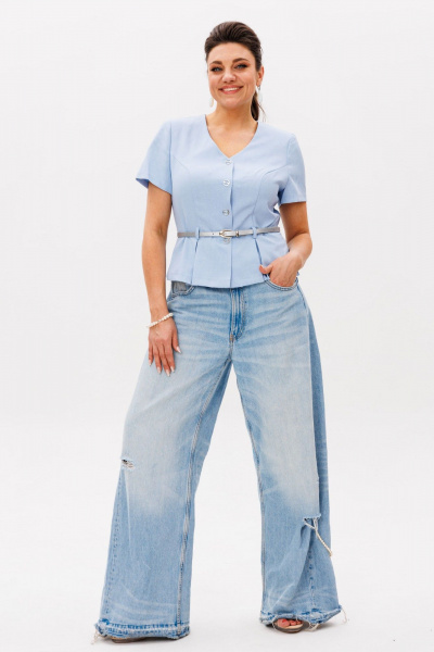 Жакет Anelli 690.1 голубой - фото 6