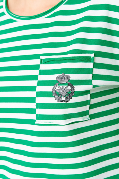 Блуза Andina city 3011-25 зеленый-белый - фото 7