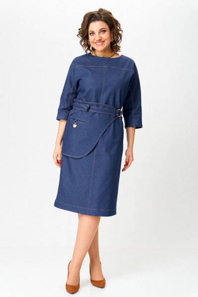 Платье Andina city 8034-25 синий - фото 6