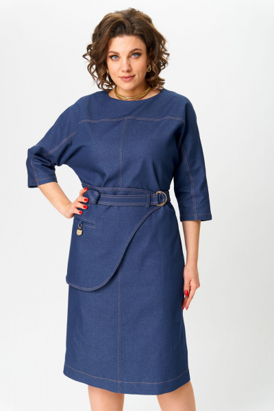 Платье Andina city 8034-25 синий - фото 4