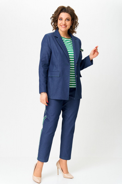 Брюки, жакет Andina city 9063-25  синий - фото 4