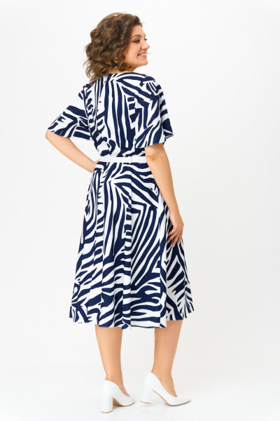 Платье Swallow 837.2 принт_сине-белая_зебра - фото 9