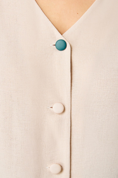 Блуза, брюки Мишель стиль 1263 бежево-зеленый - фото 6