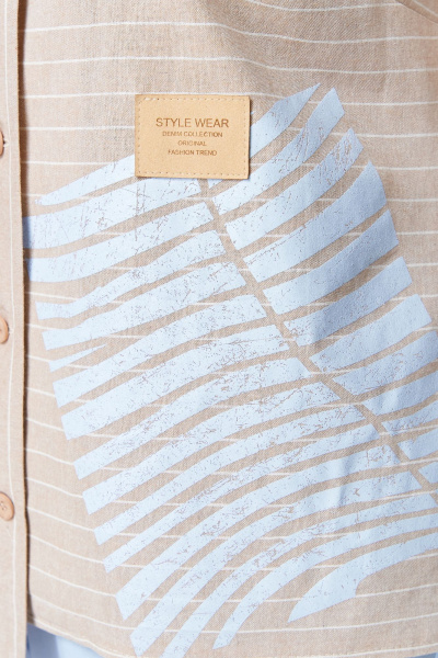 Блуза, брюки Мишель стиль 1266 бежево-голубой - фото 8