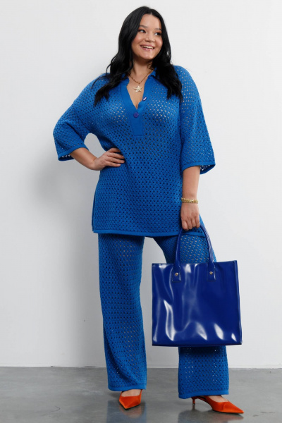 Брюки, джемпер Romgil РВ0211-ХЛ4 ярко-синий - фото 1