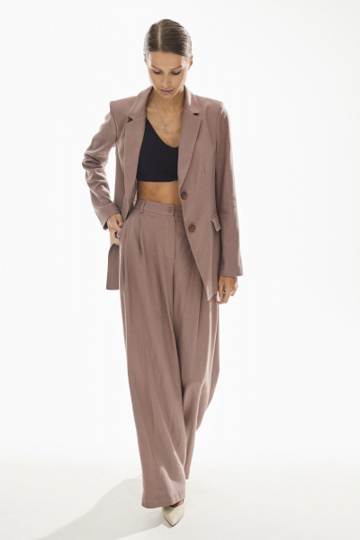 Брюки, жакет DAVA 2227 шоколад - фото 3