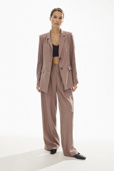 Брюки, жакет DAVA 2227 шоколад - фото 2