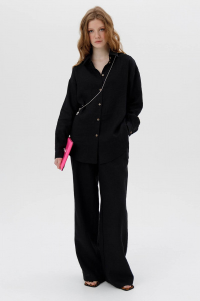 Рубашка Romgil РТ0095-ЛЕ4 черный - фото 4