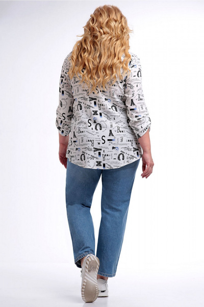 Блуза Таир-Гранд 62443 белый-газета - фото 6