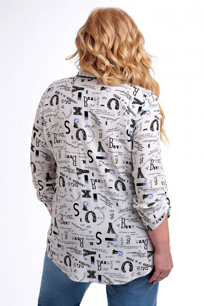 Блуза Таир-Гранд 62443 белый-газета - фото 3