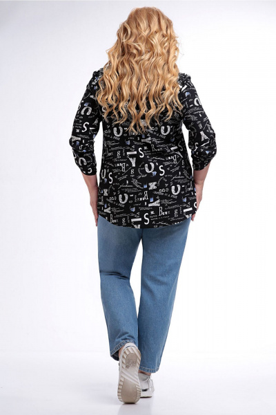 Блуза Таир-Гранд 62443 черный-газета - фото 6