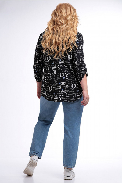 Блуза Таир-Гранд 62443 черный-газета - фото 5