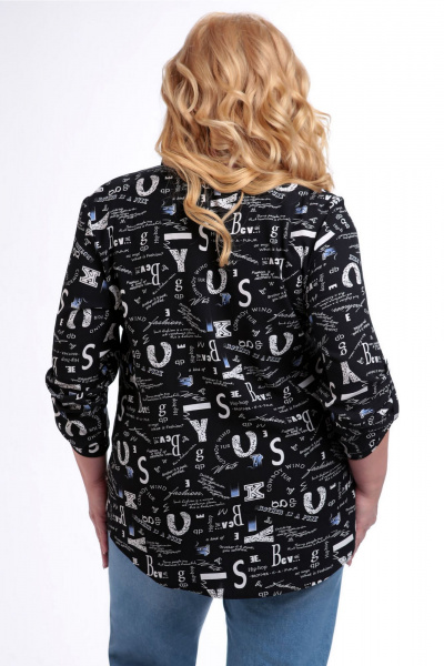 Блуза Таир-Гранд 62443 черный-газета - фото 4
