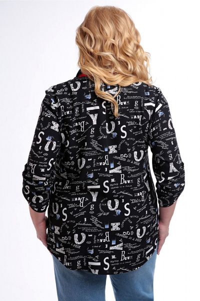 Блуза Таир-Гранд 62443 черный-газета - фото 2