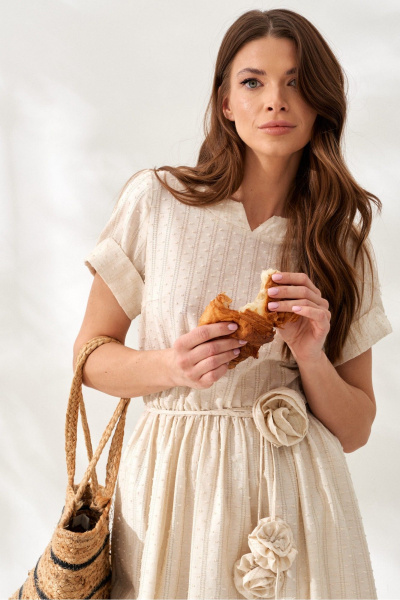 Платье ELLETTO 1064 бежевый - фото 5