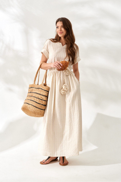 Платье ELLETTO 1064 бежевый - фото 3