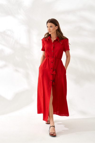 Платье ELLETTO 1066 красный - фото 2