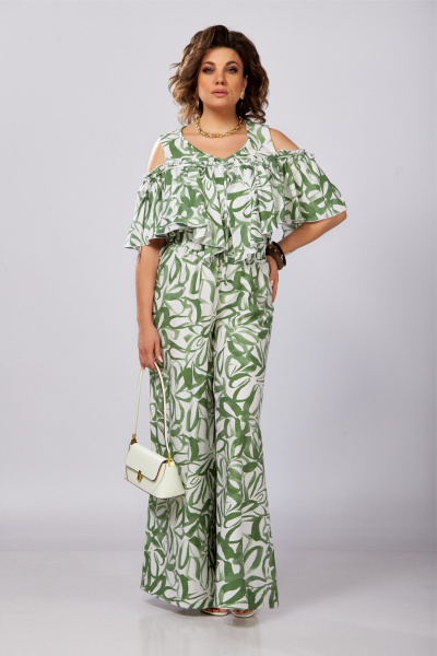 Блуза, брюки Lady Secret 2996 белый+зеленый - фото 2