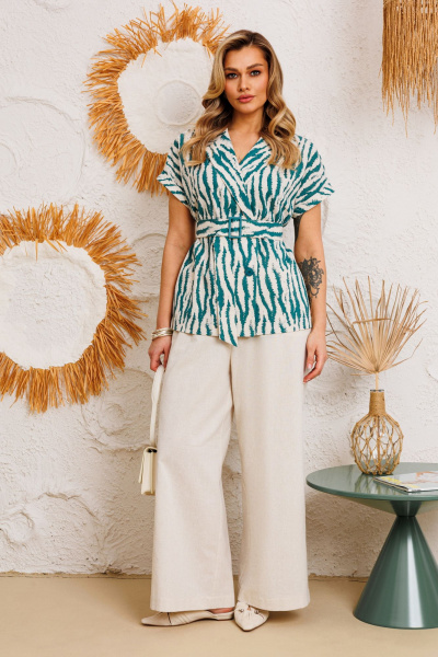 Брюки, жакет AGATTI 5757 беж-зеленый - фото 1