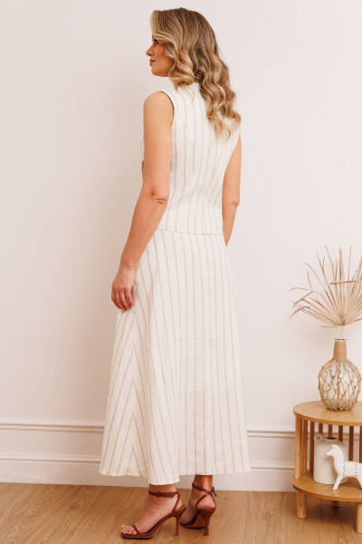 Жилет, юбка Мода Юрс 2907 беж_полоска - фото 6