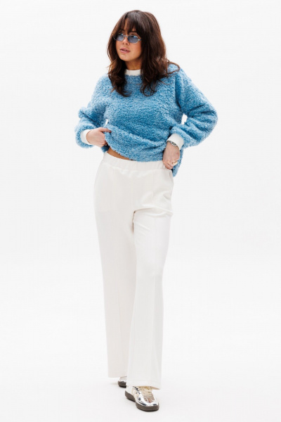 Брюки, джемпер HIT 3103 небесный,молочный - фото 3