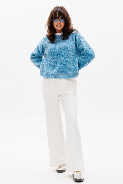 Брюки, джемпер HIT 3103 небесный,молочный - фото 1