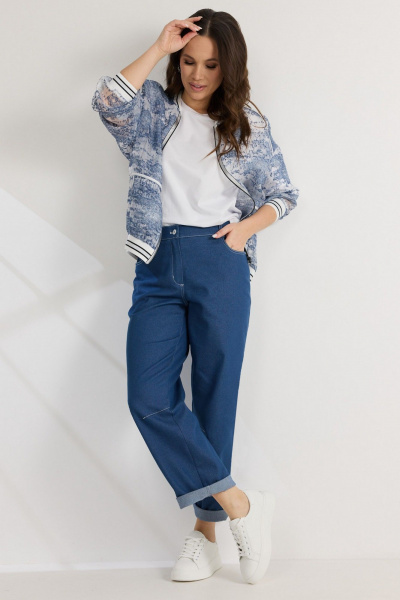 Брюки, бомбер, футболка Магия моды 2558 бело-голубой+синий - фото 5