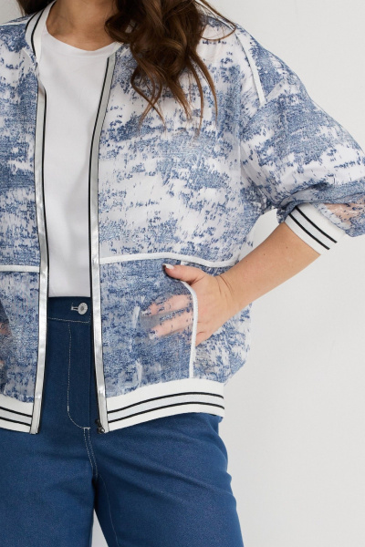 Брюки, бомбер, футболка Магия моды 2558 бело-голубой+синий - фото 8