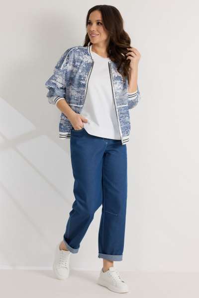 Брюки, бомбер, футболка Магия моды 2558 бело-голубой+синий - фото 4