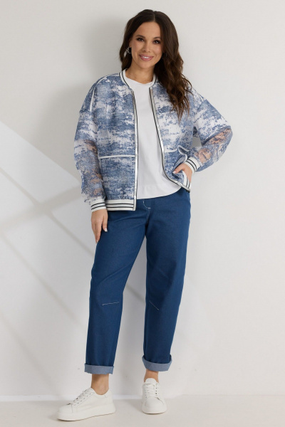 Брюки, бомбер, футболка Магия моды 2558 бело-голубой+синий - фото 1