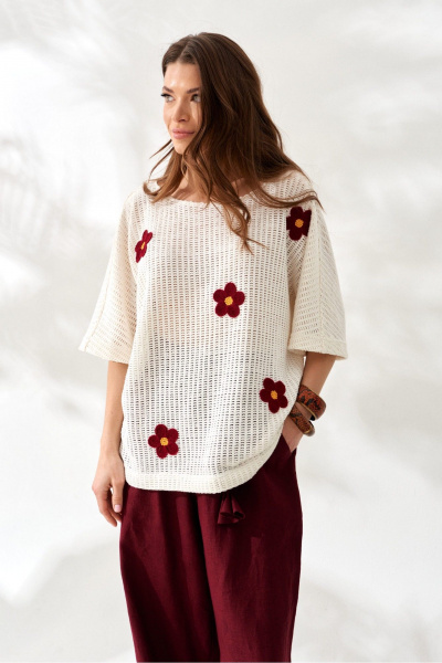 Блуза ELLETTO 3834 молочный - фото 8