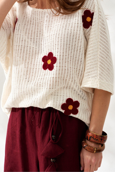 Блуза ELLETTO 3834 молочный - фото 6