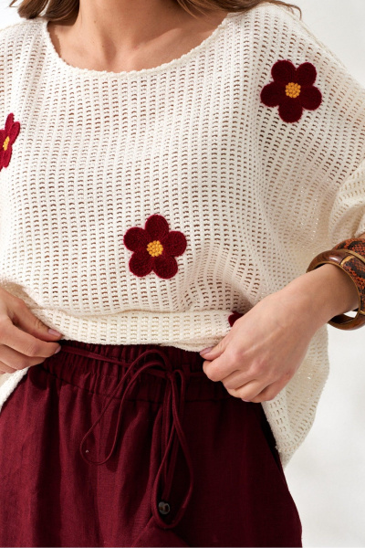 Блуза ELLETTO 3834 молочный - фото 5