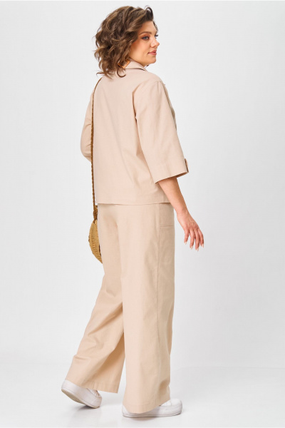 Брюки, жакет Aira Style 24224 бежевый - фото 4