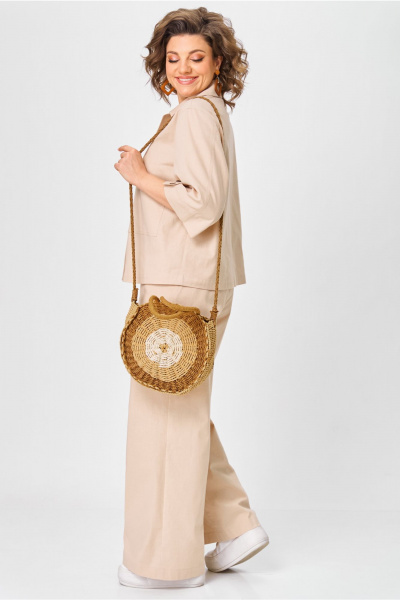 Брюки, жакет Aira Style 24224 бежевый - фото 9
